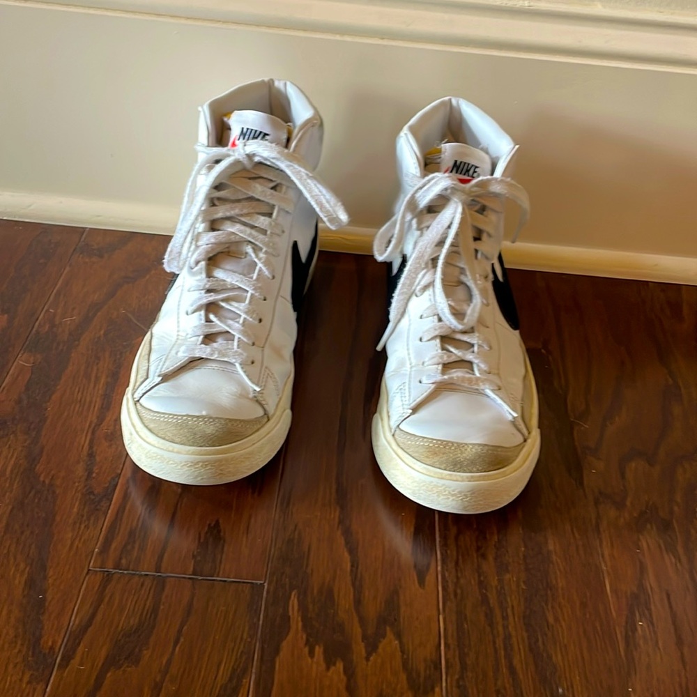 Nike size 7 1/2 white and black blazers